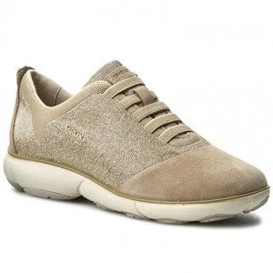 NWT GEOX Genuine leather - Suede, Fabric sneakers, size 7, color Lead/LT Taupe